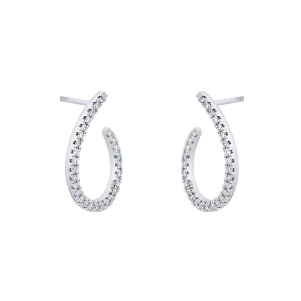 9ct White Gold 0.25cttw Diamond Open Hoop Earrings – Image 3