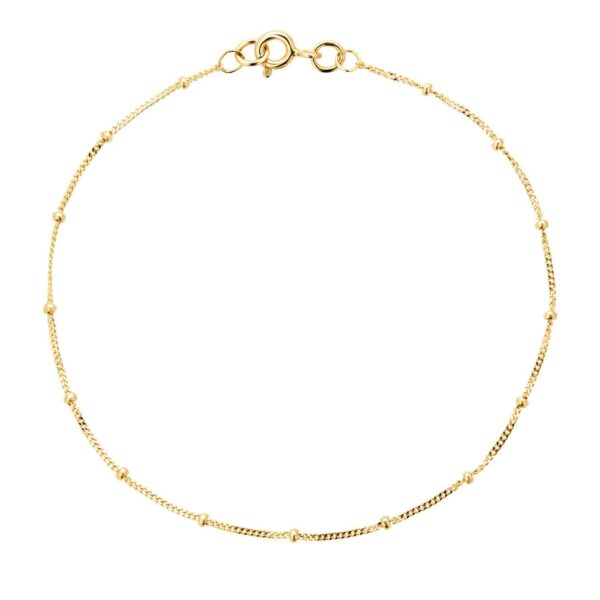 9ct Yellow Gold Beaded Chain Bracelet – Image 3